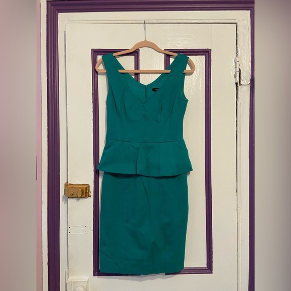 Nanette Lepore Teal Peplum Dress - Size 4 - Picture 1 of 5
